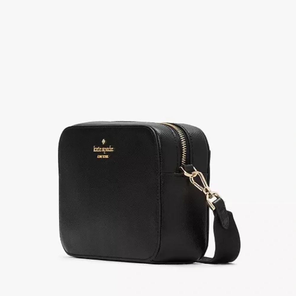 KATE SPADE *Madison* black leather camera rectangle crossbody mini bag purse